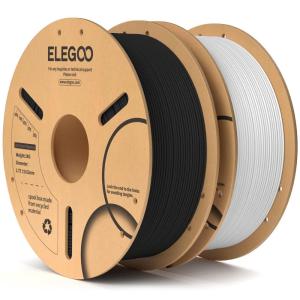 imageELEGOO PLA 3D Printer Filament 175mm Bundle 4KG Dimensional Accuracy  002mm 4 Pack 1kg Cardboard Spool22lbs Fits for Most FDM 3D Printers Black White Dark Blue Red21kg Black  White