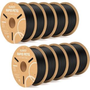 imageELEGOO Rapid PETG Filament 175mm Blue ampamp Red 2KG High Speed 600mms 3D Printer Filament Dimensional Accuracy  002 mm 1kg Cardboard Spool22lbs Fits for Most FDM 3D Printers101kg Black