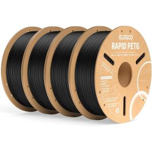 imageELEGOO Rapid PETG Filament 175mm Blue ampamp Red 2KG High Speed 600mms 3D Printer Filament Dimensional Accuracy  002 mm 1kg Cardboard Spool22lbs Fits for Most FDM 3D Printers41kg Black