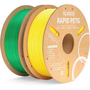 imageELEGOO Rapid PETG Filament 175mm Blue ampamp Red 2KG High Speed 600mms 3D Printer Filament Dimensional Accuracy  002 mm 1kg Cardboard Spool22lbs Fits for Most FDM 3D PrintersGreen  Yellow