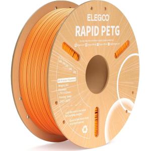 imageELEGOO Rapid PETG Filament 175mm Blue ampamp Red 2KG High Speed 600mms 3D Printer Filament Dimensional Accuracy  002 mm 1kg Cardboard Spool22lbs Fits for Most FDM 3D Printers1kg Orange
