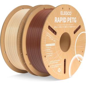 imageELEGOO Rapid PETG Filament 175mm Blue ampamp Red 2KG High Speed 600mms 3D Printer Filament Dimensional Accuracy  002 mm 1kg Cardboard Spool22lbs Fits for Most FDM 3D PrintersBeige  Brown