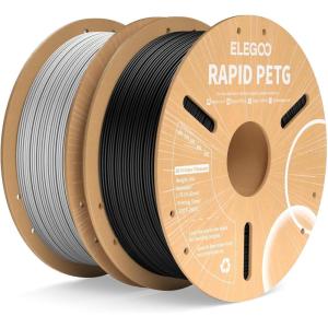 imageELEGOO Rapid PETG Filament 175mm Blue ampamp Red 2KG High Speed 600mms 3D Printer Filament Dimensional Accuracy  002 mm 1kg Cardboard Spool22lbs Fits for Most FDM 3D PrintersBlack  Gray