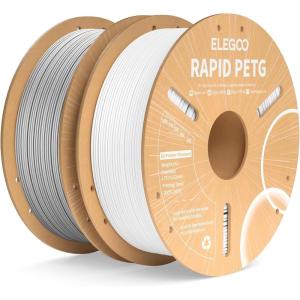 imageELEGOO Rapid PETG Filament 175mm Blue ampamp Red 2KG High Speed 600mms 3D Printer Filament Dimensional Accuracy  002 mm 1kg Cardboard Spool22lbs Fits for Most FDM 3D PrintersWhite  Gray