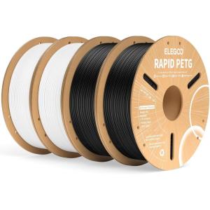 imageELEGOO Rapid PETG Filament 175mm Blue ampamp Red 2KG High Speed 600mms 3D Printer Filament Dimensional Accuracy  002 mm 1kg Cardboard Spool22lbs Fits for Most FDM 3D Printers41kg Black  White