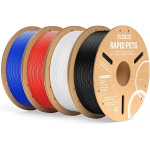 imageELEGOO Rapid PETG Filament 175mm Blue ampamp Red 2KG High Speed 600mms 3D Printer Filament Dimensional Accuracy  002 mm 1kg Cardboard Spool22lbs Fits for Most FDM 3D PrintersBlack white red blue