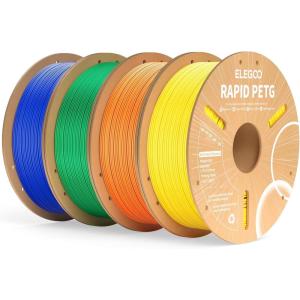imageELEGOO Rapid PETG Filament 175mm Blue ampamp Red 2KG High Speed 600mms 3D Printer Filament Dimensional Accuracy  002 mm 1kg Cardboard Spool22lbs Fits for Most FDM 3D PrintersYellow orange green blue