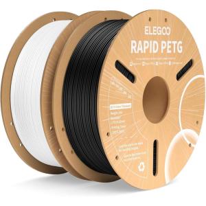imageELEGOO Rapid PETG Filament 175mm Blue ampamp Red 2KG High Speed 600mms 3D Printer Filament Dimensional Accuracy  002 mm 1kg Cardboard Spool22lbs Fits for Most FDM 3D PrintersBlack  White