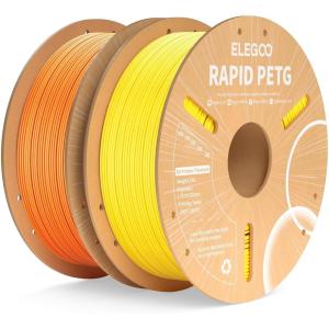 imageELEGOO Rapid PETG Filament 175mm Blue ampamp Red 2KG High Speed 600mms 3D Printer Filament Dimensional Accuracy  002 mm 1kg Cardboard Spool22lbs Fits for Most FDM 3D PrintersYellow  Orange