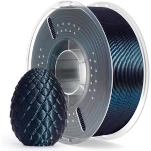 imageELEGOO Silk PLA Filament 175mm Silver Grey 1KG 3D Printer Filament Dimensional Accuracy  002mm 1kg Plastic Spool22lbs 3D Printing Filament Fits for Most FDM 3D PrintersGalaxy Black