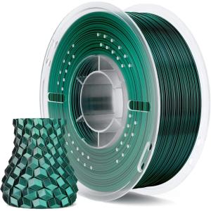 imageELEGOO Silk PLA Filament 175mm Silver Grey 1KG 3D Printer Filament Dimensional Accuracy  002mm 1kg Plastic Spool22lbs 3D Printing Filament Fits for Most FDM 3D PrintersSilk Dual Colors Black Green