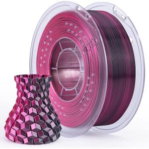 imageELEGOO Silk PLA Filament 175mm Silver Grey 1KG 3D Printer Filament Dimensional Accuracy  002mm 1kg Plastic Spool22lbs 3D Printing Filament Fits for Most FDM 3D PrintersSilk Dual Colors Black Red