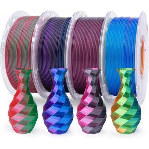 imageELEGOO Silk PLA Filament 175mm Silver Grey 1KG 3D Printer Filament Dimensional Accuracy  002mm 1kg Plastic Spool22lbs 3D Printing Filament Fits for Most FDM 3D Printers250g4 Tridual Green Blue OrangeBlue Purple BlackRed GreenBlack Red