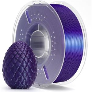 imageELEGOO Silk PLA Filament 175mm Silver Grey 1KG 3D Printer Filament Dimensional Accuracy  002mm 1kg Plastic Spool22lbs 3D Printing Filament Fits for Most FDM 3D PrintersPla Galaxy Purple