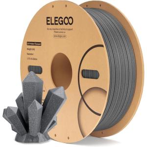 imageELEGOO Silk PLA Filament 175mm Silver Grey 1KG 3D Printer Filament Dimensional Accuracy  002mm 1kg Plastic Spool22lbs 3D Printing Filament Fits for Most FDM 3D Printers1kg Sparkle Dark Gray