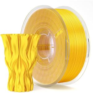 imageELEGOO Silk PLA Filament 175mm Silver Grey 1KG 3D Printer Filament Dimensional Accuracy  002mm 1kg Plastic Spool22lbs 3D Printing Filament Fits for Most FDM 3D PrintersSilk Gold
