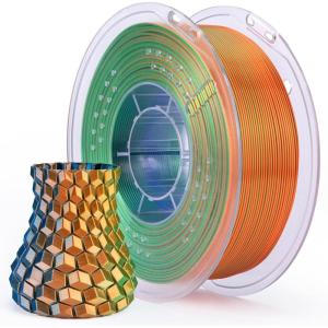 imageELEGOO Silk PLA Filament 175mm Silver Grey 1KG 3D Printer Filament Dimensional Accuracy  002mm 1kg Plastic Spool22lbs 3D Printing Filament Fits for Most FDM 3D PrintersSilk Tri Color Orange Blue Green