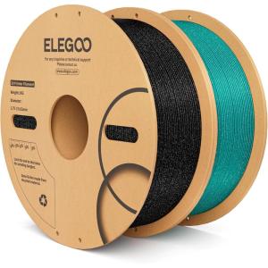 imageELEGOO Silk PLA Filament 175mm Silver Grey 1KG 3D Printer Filament Dimensional Accuracy  002mm 1kg Plastic Spool22lbs 3D Printing Filament Fits for Most FDM 3D Printers2kg Sparkle Black  Turquoise