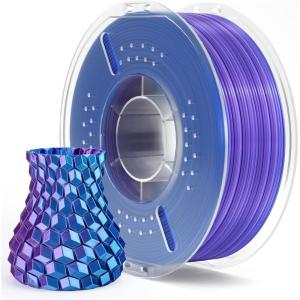 imageELEGOO Silk PLA Filament 175mm Silver Grey 1KG 3D Printer Filament Dimensional Accuracy  002mm 1kg Plastic Spool22lbs 3D Printing Filament Fits for Most FDM 3D PrintersSilk Dual Blue Purple