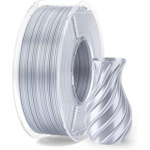imageELEGOO Silk PLA Filament 175mm Silver Grey 1KG 3D Printer Filament Dimensional Accuracy  002mm 1kg Plastic Spool22lbs 3D Printing Filament Fits for Most FDM 3D Printers250g Silk Silver Gray
