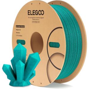 imageELEGOO Silk PLA Filament 175mm Silver Grey 1KG 3D Printer Filament Dimensional Accuracy  002mm 1kg Plastic Spool22lbs 3D Printing Filament Fits for Most FDM 3D Printers1kg Sparkle Turquoise