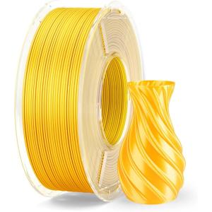 imageELEGOO Silk PLA Filament 175mm Silver Grey 1KG 3D Printer Filament Dimensional Accuracy  002mm 1kg Plastic Spool22lbs 3D Printing Filament Fits for Most FDM 3D Printers250g Silk Gold