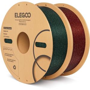 imageELEGOO Silk PLA Filament 175mm Silver Grey 1KG 3D Printer Filament Dimensional Accuracy  002mm 1kg Plastic Spool22lbs 3D Printing Filament Fits for Most FDM 3D Printers2kg Sparkle Red  Green