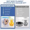imageELEGOO Filament Storage Bags 10 Reusable Vacuum Sealed Bags MoistureProof DustProof Perfect for 3D Printer Filament Storage and Keep Filament Dry 134x118 inch No Pump Included20 Bags ONLY138x126