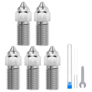 imageELEGOO 10pcs Multi Size Nozzles for Neptune 4 and Neptune 4 Pro 3D Printer Brass Hotend Nozzles 02040608mm with Cleaning KitsHarden SteelNeptune 44 Pro