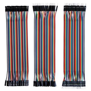 imageELEGOO 120pcs Multicolored Dupont Wire 40pin Male to Female 40pin Male to Male 40pin Female to Female Breadboard Jumper Ribbon Cables Kit Compatible with Arduino Projects