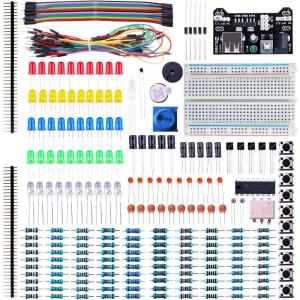 imageELEGOO Electronic Fun Kit Bundle with Breadboard Cable Resistor Capacitor LED Potentiometer total 235 Items for Arduino