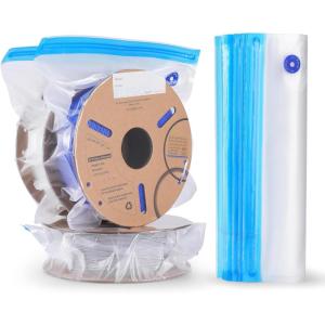 imageELEGOO Filament Storage Bags 10 Reusable Vacuum Sealed Bags MoistureProof DustProof Perfect for 3D Printer Filament Storage and Keep Filament Dry 134x118 inch No Pump Included20 Bags ONLY138x126