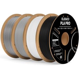 imageELEGOO PLA PRO Filament 175mm Yellow 1KG 30250mms Printing Speed Improved Rigidity 3D Printer Filament Dimensional Accuracy  002mm 1kg Spool 22lbsBlack  White  Gray  Silver