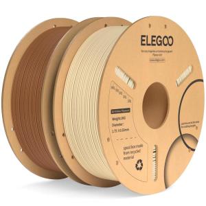imageELEGOO PLA Plus Filament 175mm Beige 1KG PLA Tougher and Stronger 3D Printer Filament Dimensional Accuracy  002mm 1kg Spool22lbs Fits for Most FDM 3D Printers21kg Brown  Beige