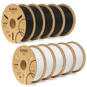 imageELEGOO PLA Plus Filament 175mm Beige 1KG PLA Tougher and Stronger 3D Printer Filament Dimensional Accuracy  002mm 1kg Spool22lbs Fits for Most FDM 3D Printers101kg Black  White