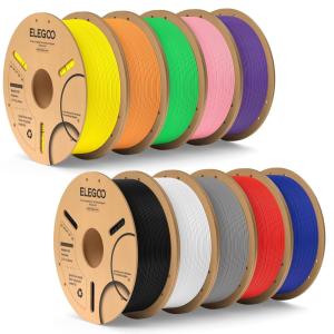 imageELEGOO PLA Plus Filament 175mm Beige 1KG PLA Tougher and Stronger 3D Printer Filament Dimensional Accuracy  002mm 1kg Spool22lbs Fits for Most FDM 3D Printers10kg BlackWhiteGrayRedYellowOrangeDark BlueNeon GreenPinkPurple