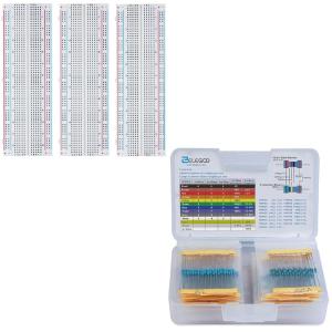 imageELEGOO 3pcs Breadboard 830 Point ampamp ELEGOO 17 Values 1 Resistor Kit