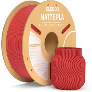 imageELEGOO Matte PLA Filament Matte White 2KG 175mm 3D Printer Filament Dimensional Accuracy  002mm 2pcs 1kg Carboard Spool 22lbs for Most FDM 3D PrintersRuby Red
