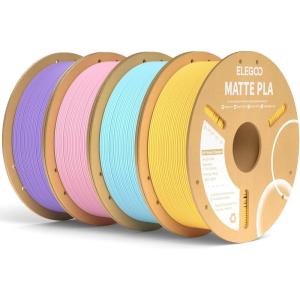 imageELEGOO Matte PLA Filament Matte White 2KG 175mm 3D Printer Filament Dimensional Accuracy  002mm 2pcs 1kg Carboard Spool 22lbs for Most FDM 3D PrintersSakura PinkLavender PurpleIce BlueSunshine Yellow