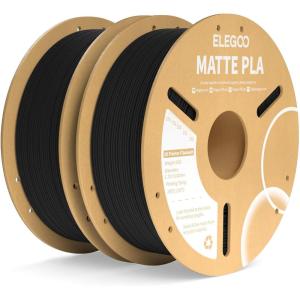 imageELEGOO Matte PLA Filament Matte White 2KG 175mm 3D Printer Filament Dimensional Accuracy  002mm 2pcs 1kg Carboard Spool 22lbs for Most FDM 3D PrintersBlack2 Pack