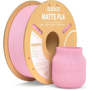 imageELEGOO Matte PLA Filament Matte White 2KG 175mm 3D Printer Filament Dimensional Accuracy  002mm 2pcs 1kg Carboard Spool 22lbs for Most FDM 3D PrintersSakura Pink