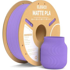 imageELEGOO Matte PLA Filament Matte White 2KG 175mm 3D Printer Filament Dimensional Accuracy  002mm 2pcs 1kg Carboard Spool 22lbs for Most FDM 3D PrintersLavender Purple