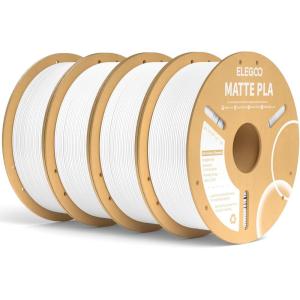 imageELEGOO Matte PLA Filament Matte White 2KG 175mm 3D Printer Filament Dimensional Accuracy  002mm 2pcs 1kg Carboard Spool 22lbs for Most FDM 3D PrintersWhite4 Pack