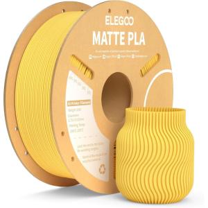 imageELEGOO Matte PLA Filament Matte White 2KG 175mm 3D Printer Filament Dimensional Accuracy  002mm 2pcs 1kg Carboard Spool 22lbs for Most FDM 3D PrintersSunshine Yellow