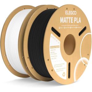 imageELEGOO Matte PLA Filament Matte White 2KG 175mm 3D Printer Filament Dimensional Accuracy  002mm 2pcs 1kg Carboard Spool 22lbs for Most FDM 3D PrintersBlack  White