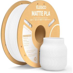 imageELEGOO Matte PLA Filament Matte White 2KG 175mm 3D Printer Filament Dimensional Accuracy  002mm 2pcs 1kg Carboard Spool 22lbs for Most FDM 3D PrintersWhite