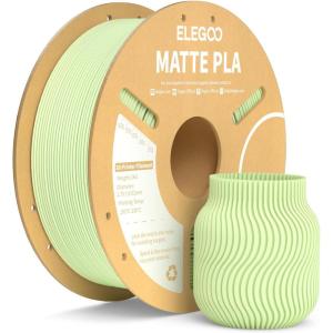 imageELEGOO Matte PLA Filament Matte White 2KG 175mm 3D Printer Filament Dimensional Accuracy  002mm 2pcs 1kg Carboard Spool 22lbs for Most FDM 3D PrintersMint Green