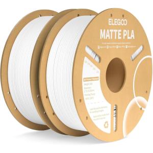 imageELEGOO Matte PLA Filament Matte White 2KG 175mm 3D Printer Filament Dimensional Accuracy  002mm 2pcs 1kg Carboard Spool 22lbs for Most FDM 3D PrintersWhite2 Pack