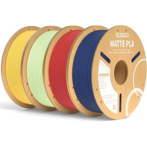 imageELEGOO Matte PLA Filament Matte White 2KG 175mm 3D Printer Filament Dimensional Accuracy  002mm 2pcs 1kg Carboard Spool 22lbs for Most FDM 3D PrintersNavy BlueRuby RedMint GreenSunshine Yellow