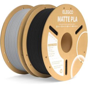 imageELEGOO Matte PLA Filament Matte White 2KG 175mm 3D Printer Filament Dimensional Accuracy  002mm 2pcs 1kg Carboard Spool 22lbs for Most FDM 3D PrintersBlack  Slate Gray
